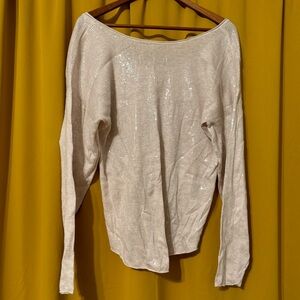 Heather Hi-Low Sequin Sweater